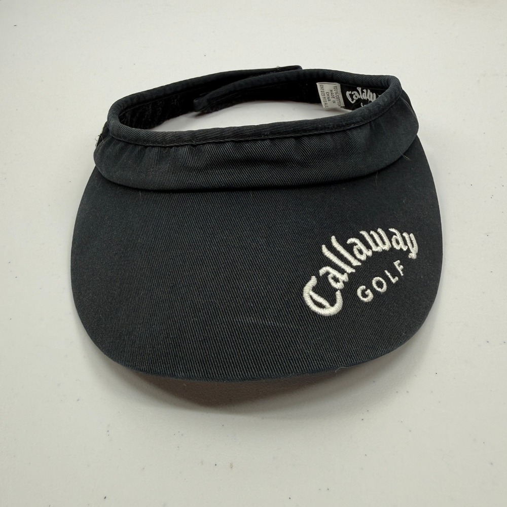 Callaway Golf Visor‎ Women OSFM Black Embroidered Logo Adjustable Strap Hat
